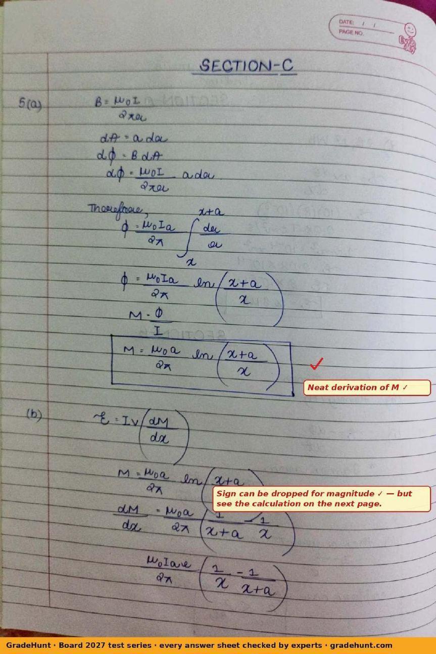 Step-wise marks: Class 12 · Physics