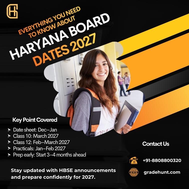 Haryana Board Tentative Exam Dates 2027