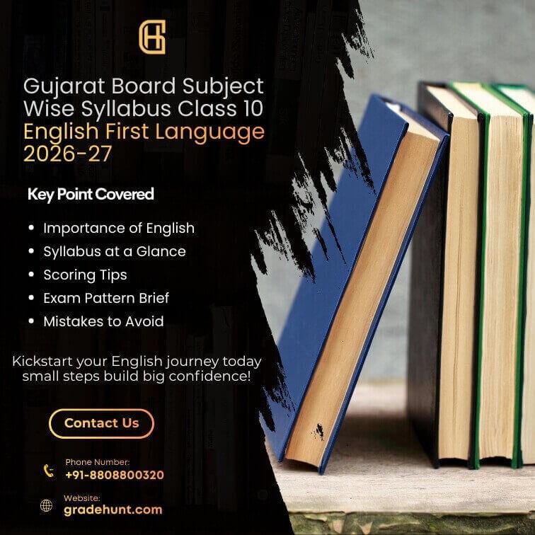 Gujarat Board Subject Wise Syllabus Class 10 English First Language 2026-27