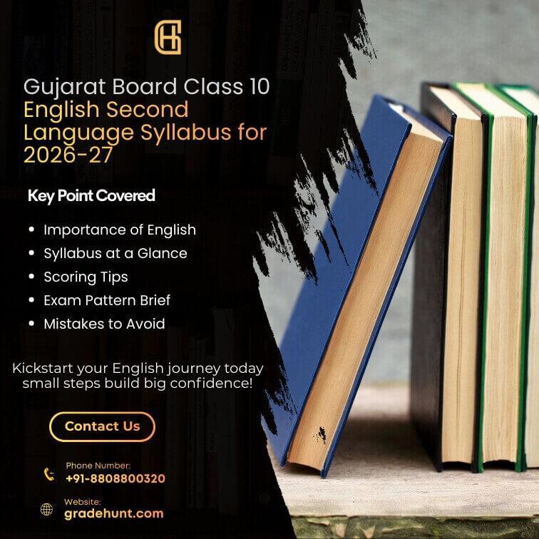 Gujarat Board Class 10 English Second Language Syllabus for 2026-27