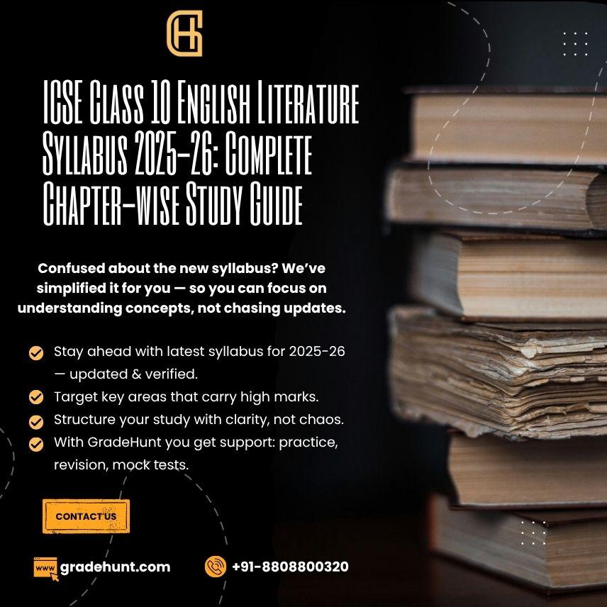 ICSE Class 10 English Literature Syllabus: Complete Chapter-wise Study Guide