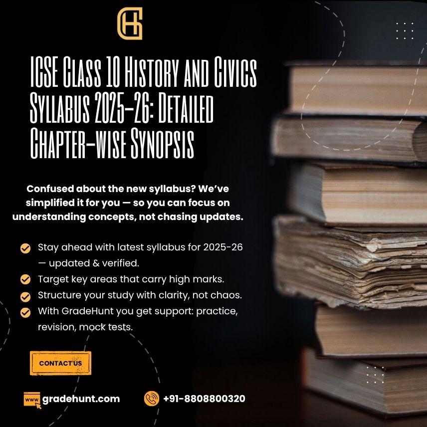 ICSE Class 10 History and Civics Syllabus 2026-27: Detailed Chapter-wise Synopsis