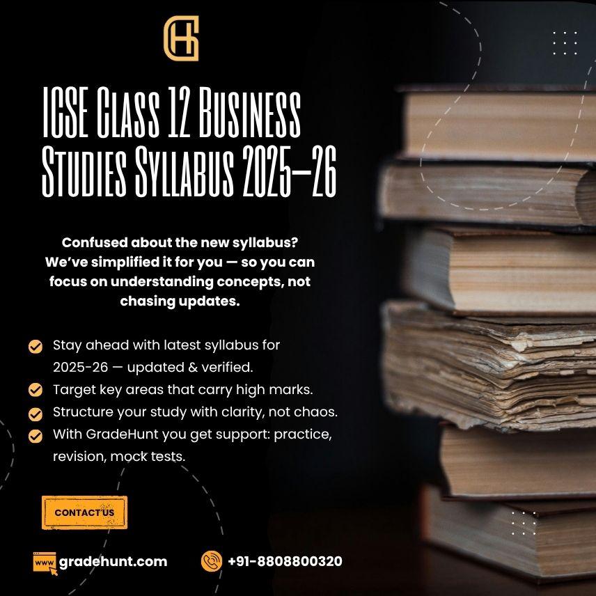 ISC Class 12 Business Studies Syllabus 2026-27