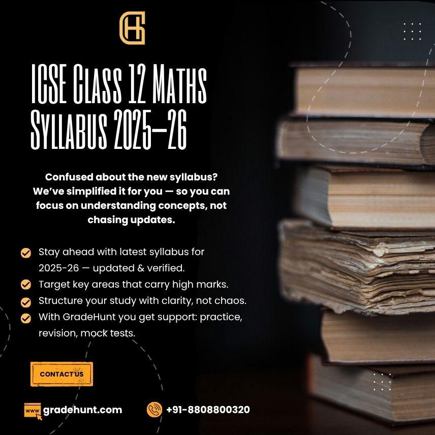 ISC Class 12 Maths Syllabus 2026-27