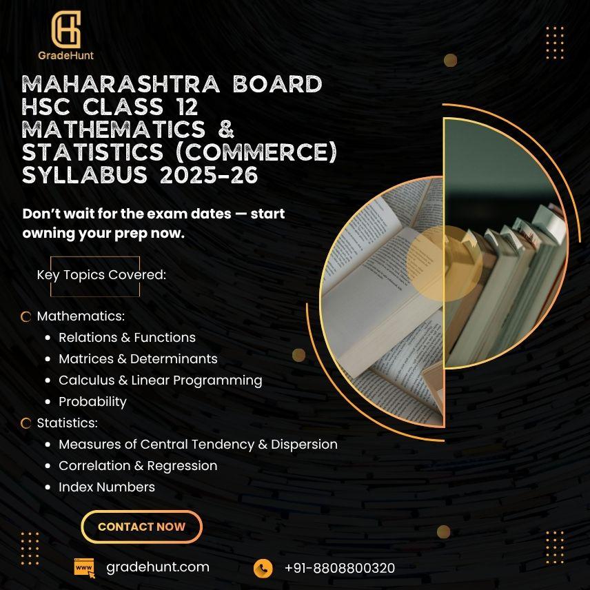 Maharashtra Board HSC Class 12 Mathematics & Statistics (Commerce) Syllabus 2026-27