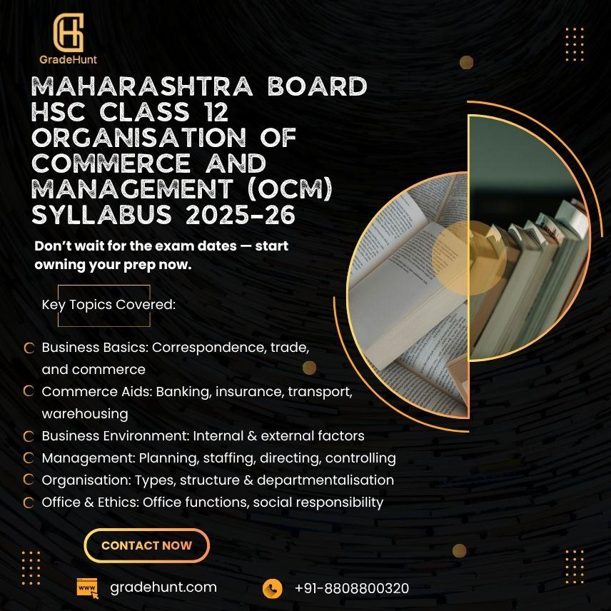 Maharashtra Board HSC Class 12 Organisation of Commerce and Management (OCM) Syllabus 2026-27