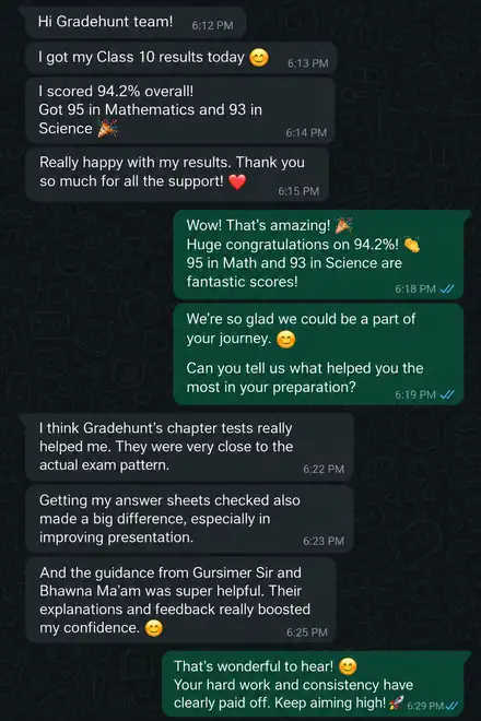 A Class 10 student scores 94.2% and says the chapter tests were close to the actual exam pattern.